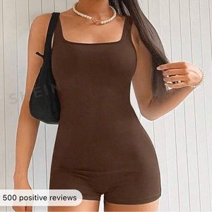 SHEIN brown unitard romper